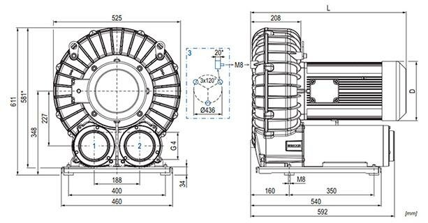 Габаритные размеры (чертеж) Becker SV 1100/1 15