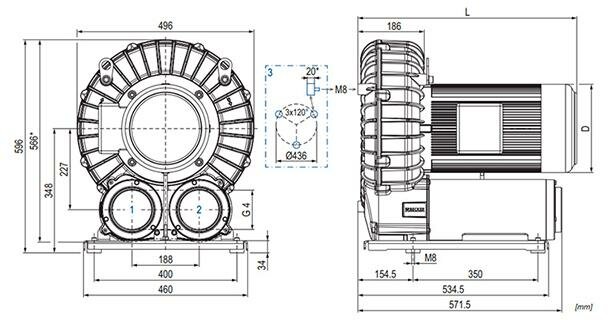 Габаритные размеры (чертеж) Becker SV 700/1 5.5