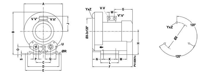 Габаритные размеры (чертеж) VARP Alpha 180x140 1F