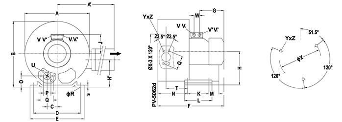 Габаритные размеры (чертеж) VARP Alpha 320x210