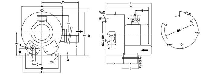 Габаритные размеры (чертеж) VARP Alpha 520x400